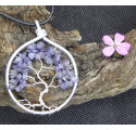 Arbre de Vie en Tanzanite, Pendentif en pierre bleue, Pierres précieuses, Chakra de la voix