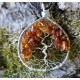 Amber Tree of Life Pendant, Orange Gemstone Pendant, LE SAULE REVEUR