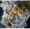 Arbre de vIe en Jaspe Jaune, Pendentif en Pierre Jaune, Chakra du plexus solaire, Creation LE SAULE REVEUR