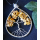 Arbre de vIe en Jaspe Jaune, Pendentif en Pierre Jaune, Chakra du plexus solaire, Creation LE SAULE REVEUR