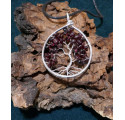 Garnet Tree of Life Pendant, Creation LE SAULE REVEUR