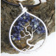 Arbre de Vie en Saphir Bleu, Pendentif en Pierre Précieuse, Creation LE SAULE REVEUR