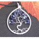 Arbre de Vie en Saphir Bleu, Pendentif en Pierre Précieuse, Creation LE SAULE REVEUR