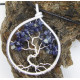 Arbre de Vie en Saphir Bleu, Pendentif en Pierre Précieuse, Creation LE SAULE REVEUR