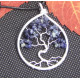 Arbre de Vie en Saphir Bleu, Pendentif en Pierre Précieuse, Creation LE SAULE REVEUR