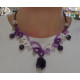 Amethyst Prehnite Gemstone Coton Choker Necklace