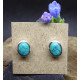 Boucles d'Oreille Puce Turquoise et Argent