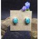 Boucles d'Oreille Puce Turquoise et Argent