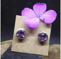 Amethyst and Silver Stud Earings