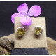 Boucles d'Oreille Clou en Citrine et Argent