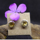 Boucles d'Oreille Clou en Citrine et Argent