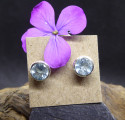 Aqua Marina and Silver Stud Earings