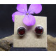 Garnet and Silver Stud Earings