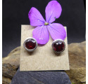 Garnet and Silver Stud Earings