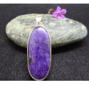 Pendentif Charoite et Argent de forme Ovale