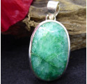 Green Emerald Silver Pendant