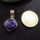 Blue Sapphire and Silver Pendant