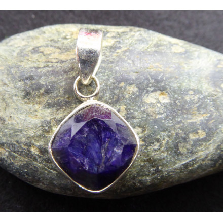 Blue Sapphire and Silver Pendant