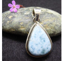 Larimar en Pendentif Argent Haute Qualité