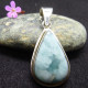 Pendentif Goutte en Larimar Argent 925 Grande Qualité