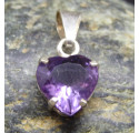 Pendentif Argent en Amethyste facettée en coeur