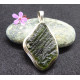 Moldavite Silver Pendant with a free shape