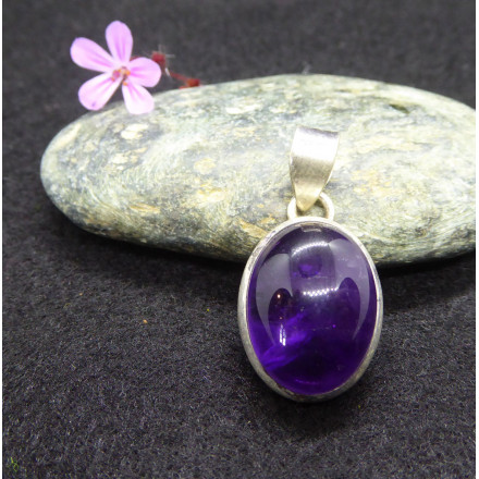 Deep purple Amethyste Silver 925 Pendant