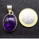 Pendentif Argent Amethyste Violet profond