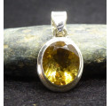 Citrine and Silver Pendant