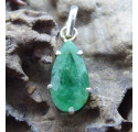 Emerald Silver 925 Pendant, Drop Shape