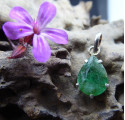 Faceted Emerald Silver Pendant