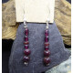 Boucles d'Oreilles en Grenat Pendantes