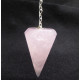 Pendule Conique en Quartz Rose