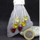 Boucles d'Oreilles 3 Coeurs en Ambre