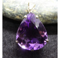 Faceted Amethyst Drop Pendant