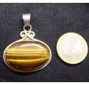 Tiger Eye Pendant Silver Curl