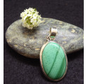 Pendentif en malachite et argent 925