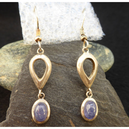 Boucles d'Oreille en Iolite et Argent