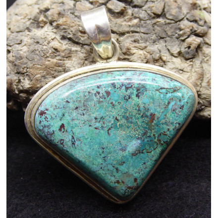 Triangular Chrysocolla Pendant