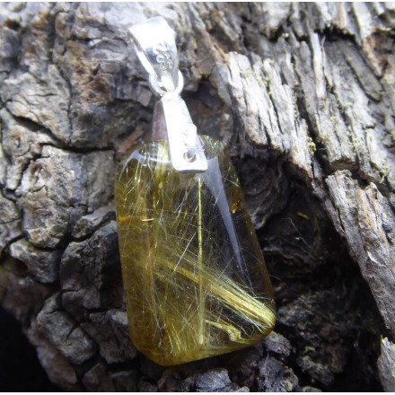 Rutilated Quartz Pendant Tapezium shape