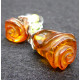 Amber and Silver Roses Brooch